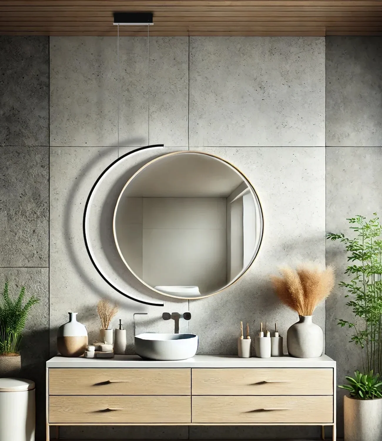 Schwarze LED Lampe Moon No.2 – modernes Highlight im Badezimmer. Jetzt entdecken