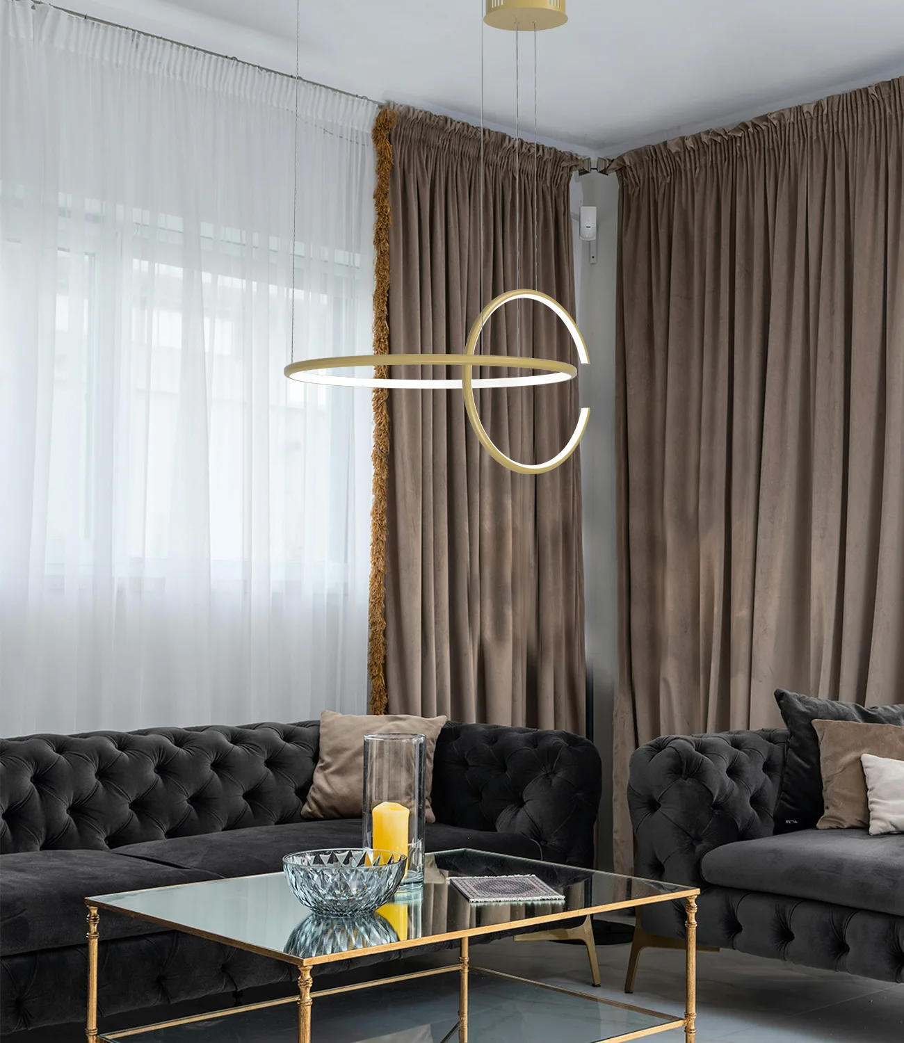 LED Celestial No.2 in Gold mit warmem Licht