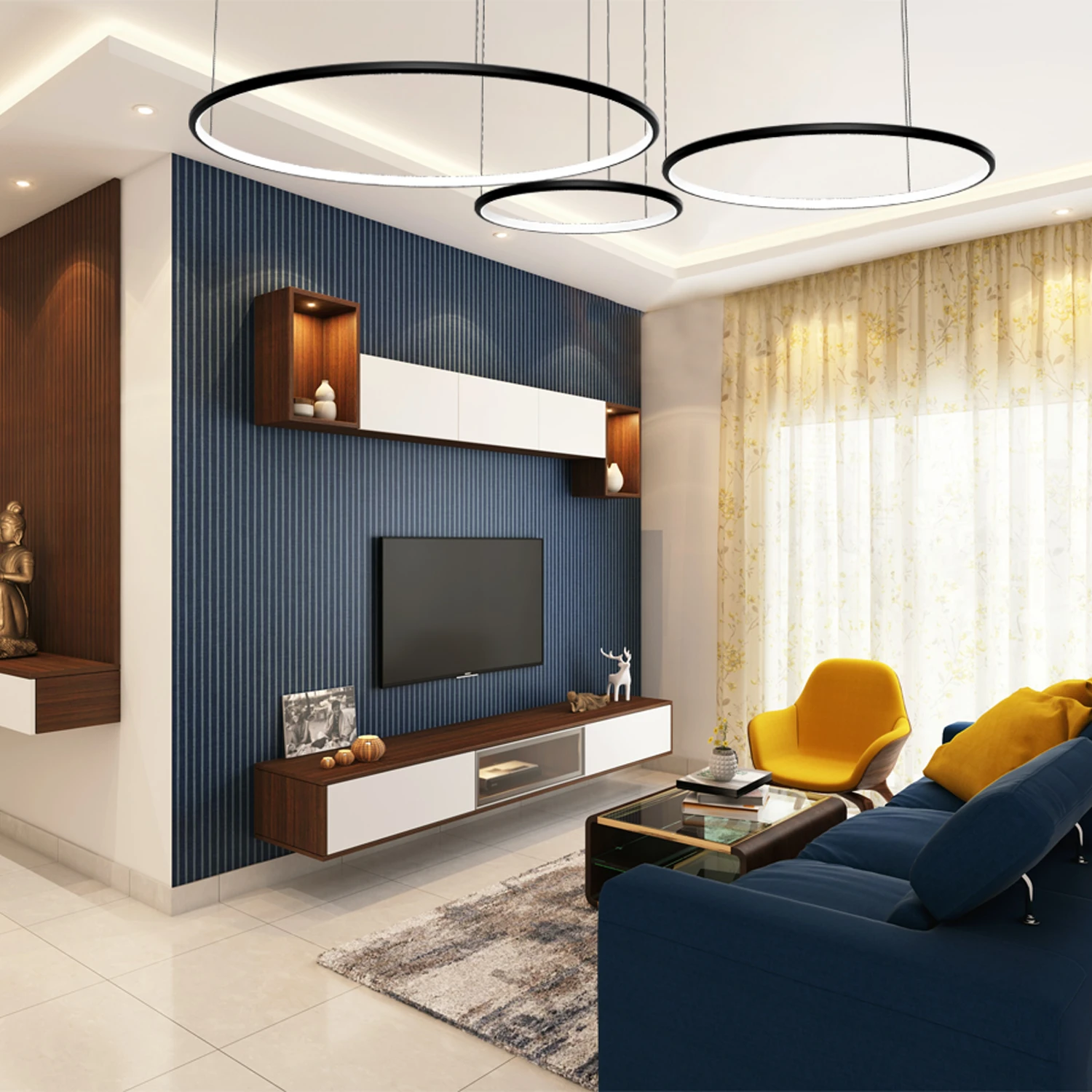 Design LED-Ringlampe Orbit S No.3 Schwarz – flexible Höhen- und Positionsanpassung der Ringe