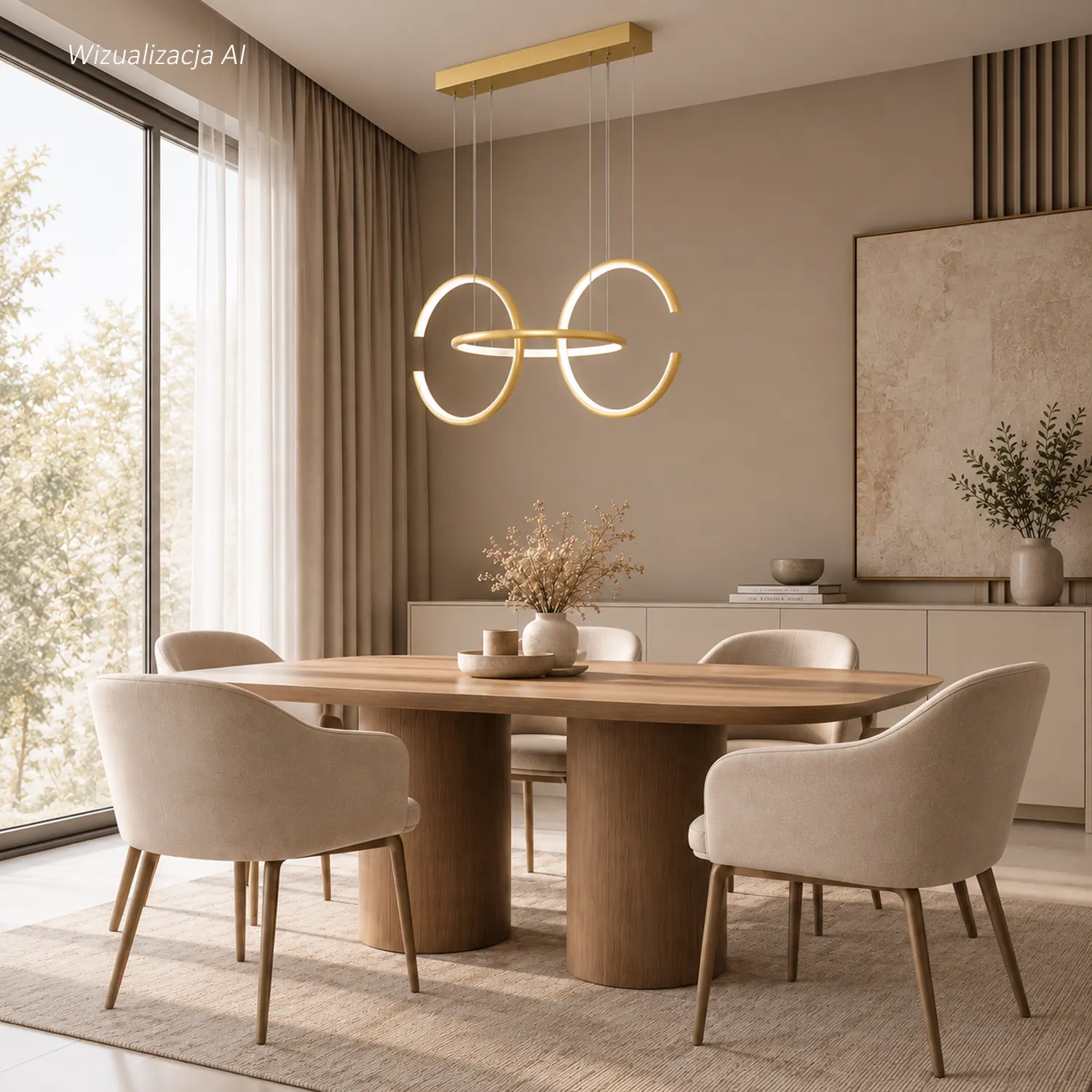 Goldene Led-Pendelleuchte Celestial No.3 3000K mit Tuya App