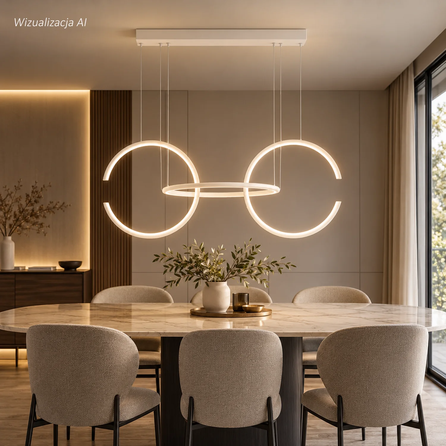 Weiße LED-Pendelleuchte Led Celestial No.3 4000K mit Tuya App