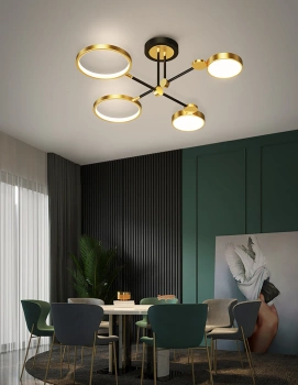 Led Helios gold schwarz moderne Deckenlampe für Wohnzimmer und Schlafzimmer