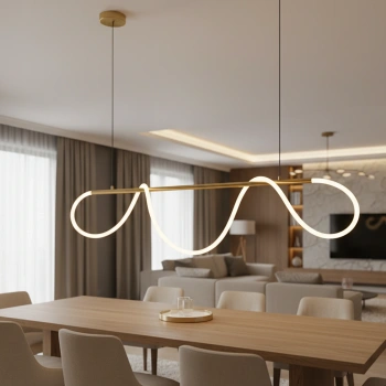 Moderne Glowline LED-Goldlampe mit warmer Lichtfarbe