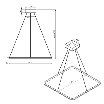 Lampa wisząca Led Orbit No.1 60 cm 4k czarna baza