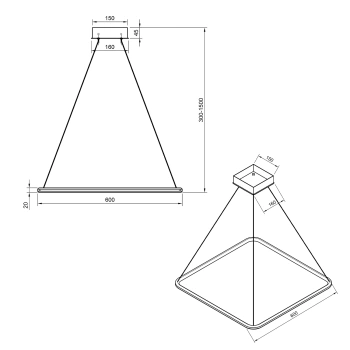 Lampa wisząca Led Orbit No.1 60 cm 4k czarna baza