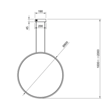 Lampa wisząca Led Moon 80 cm 3k złota baza