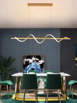 Moderne goldene LED-Pendelleuchte Golden Wave 100 cm