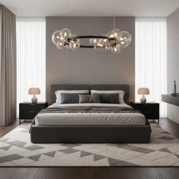 Moderne Glas Orbit Lampe mit Glaskugeln