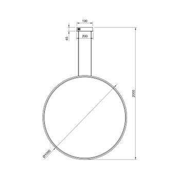 Lampa wisząca Led Moon 100 cm 3k czarna baza