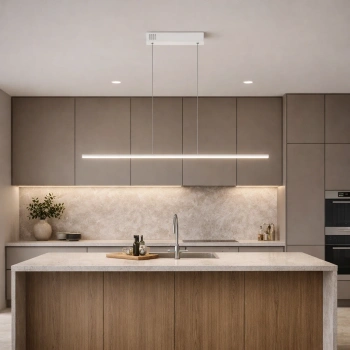 Moderne LED-Pendelleuchte LINE 120 cm Weiß 4000K dimmbar LEDesign