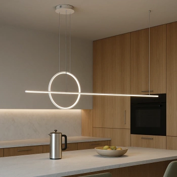 Moderne LED-Pendelleuchte Geometrik 40 cm Weiß 3000K dimmbar LEDesign