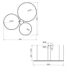Moderne LED-Pendelleuchte Orbit S No.3 120 cm Gold 4000K dimmbar LEDesign