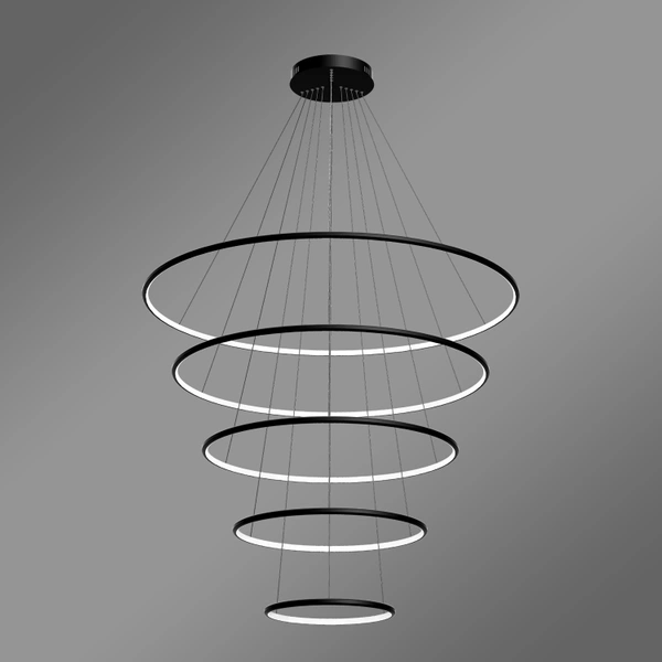 Moderne LED-Pendelleuchte Orbit No.5 120 cm Schwarz 3000K mit Tuya LEDesign