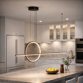 Moderne LED-Pendelleuchte Geometrik 2 40 cm Schwarz 3000K LEDesign