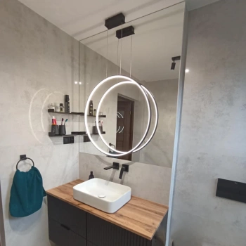 Moderne Pendelleuchte LED Moon 60 cm in Schwarz, neutrales Licht 4000K | LEDesign