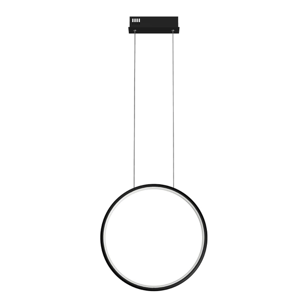 Moderne LED-Hängeleuchte Led Moon 40 cm schwarz, mit Fernbedienung, 3K LEDesign