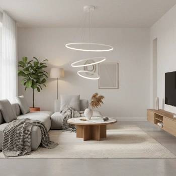 Moderne LED-Pendelleuchte Orbit No.3 80 cm Weiß 3000K dimmbar LEDesign