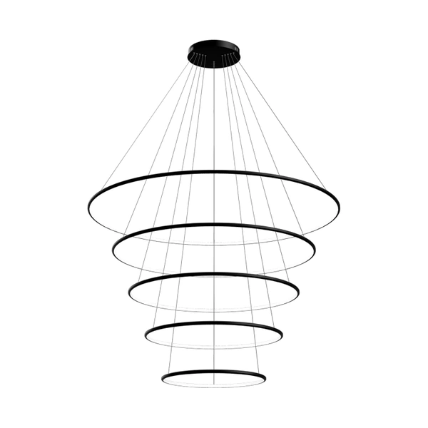 Moderne LED Pendelleuchte Orbit No.5 schwarz 150 cm 3000K LEDesign