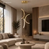 Moderne Pendelleuchte Led Moon No.3 40 cm Gold 4000K mit Tuya App LEDesign