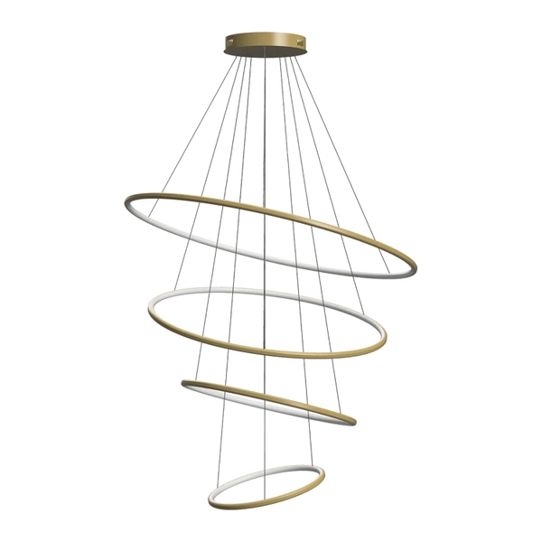 Moderne LED-Pendelleuchte Orbit No.4 Gold 100 cm 3000K dimmbar LEDesign