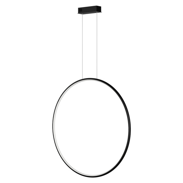Moderne Pendelleuchte Led Moon 80 cm Schwarz, mit Fernbedienung, warmes Licht 3000K | LEDesign
