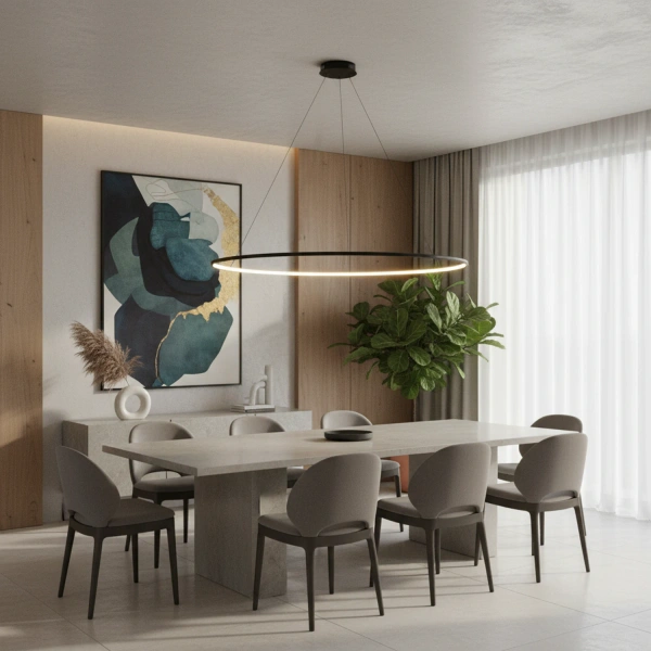 Moderne LED-Hängeleuchte Orbit No.1 120 cm Schwarz 3000K dimmbar LEDesign