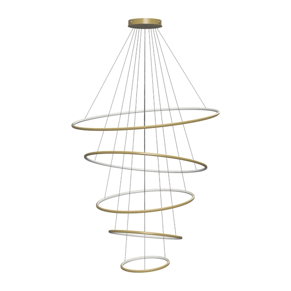 Moderne LED-Pendelleuchte Orbit No.5 120 cm Gold 3000K mit Tuya LEDesign