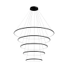 Moderne LED Pendelleuchte Orbit No.5 150 cm schwarz 4000K mit Tuya LEDesign