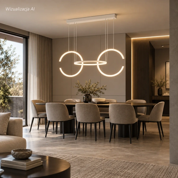 Moderne LED Pendelleuchte Celestial No 3 weiß mit Tuya App 3000K LEDesign