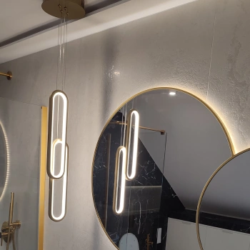 Moderne Led-Pendelleuchte Ellipse Nein.2 goldene 4K LED-Designs