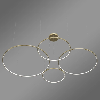 Moderne LED-Pendelleuchte Orbit S No.4 120 cm Gold 3000K mit Fernbedienung LEDesign