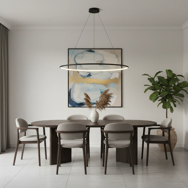 Moderne LED-Hängeleuchte Orbit No.1 120 cm Schwarz 3000K dimmbar LEDesign