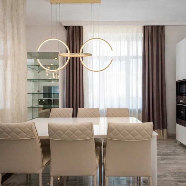 Moderne LED Pendelleuchte Celestial No 3  gold mit Tuya App 3000K LEDesign