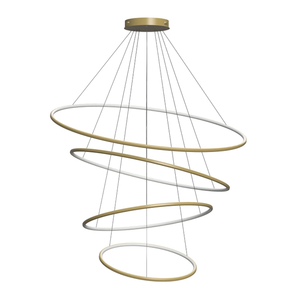 Moderne LED-Pendelleuchte Orbit No.4 120 cm Gold 3000K mit Tuya LEDesign