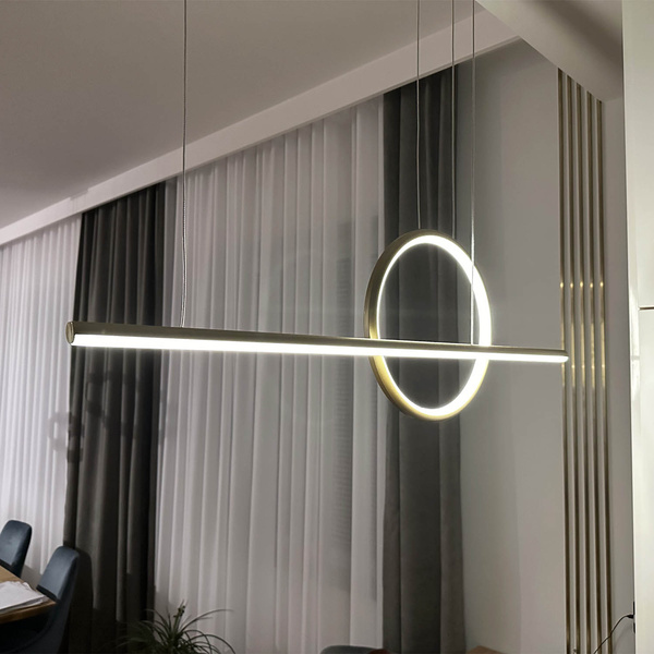 Moderne LED-Pendelleuchte Geometrik 2 40 cm Gold 4000K mit Tuya LEDesign