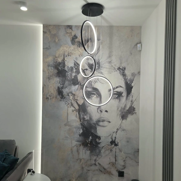 Moderne Led Moon Pendelleuchte No.3 B schwarze 4000K LEDesign