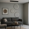 Moderne LED-Pendelleuchte Moon No.3 Schwarz 3000K mit Fernbedienung LEDesign