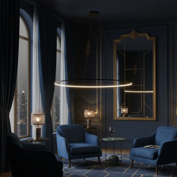 Moderne LED-Hängeleuchte Orbit No.1 150 cm Schwarz 3000K dimmbar LEDesign