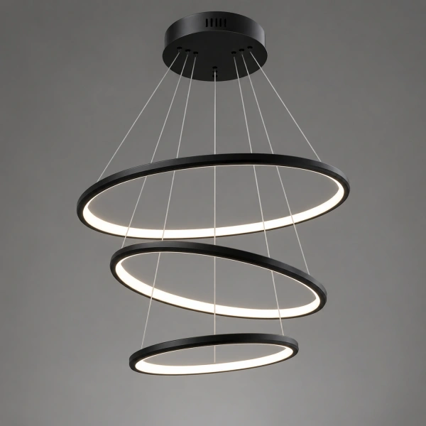 Moderne LED-Pendelleuchte Orbit No.3 50 cm Schwarz 3000K LEDesign