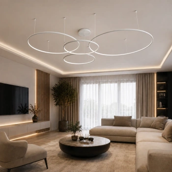 Moderne LED-Pendelleuchte Orbit S No.4 120 cm Weiß 4000K LEDesign