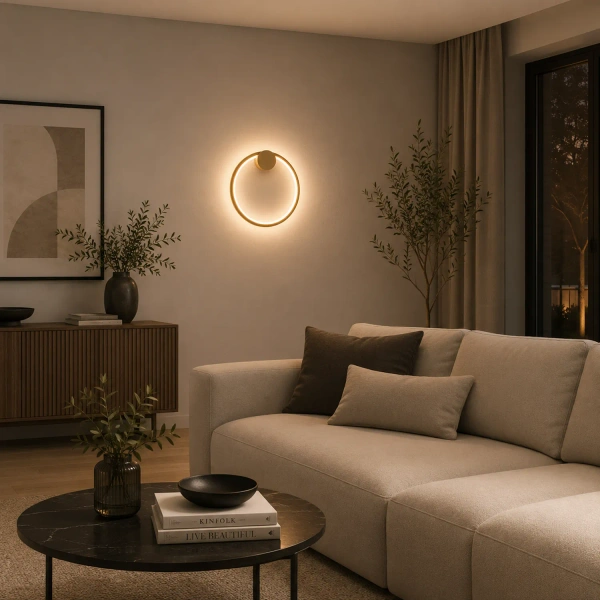 Moderne LED-Wandleuchte Moon 30 cm Gold 3000K LEDesign