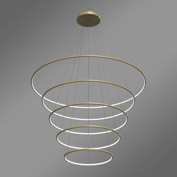 Moderne LED Pendelleuchte Orbit No.5 150 cm gold 4000K mit Fernbedienung LEDesign