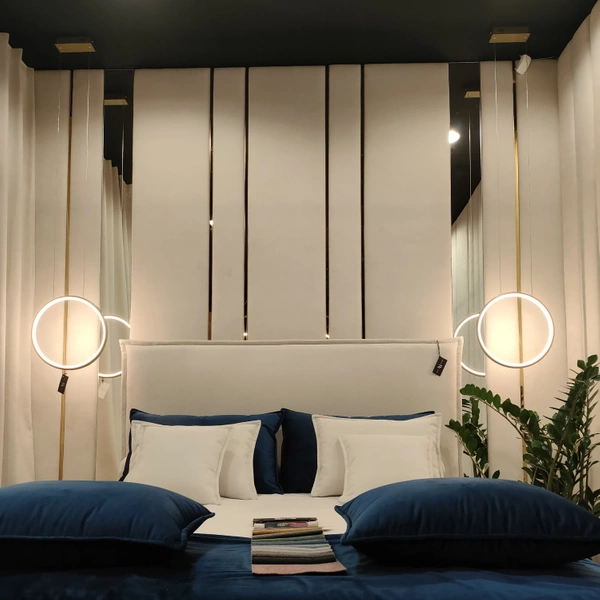 Moderne LED-Hängeleuchte Led Moon 40 cm Gold, mit Fernbedienung, 3K | LEDesign