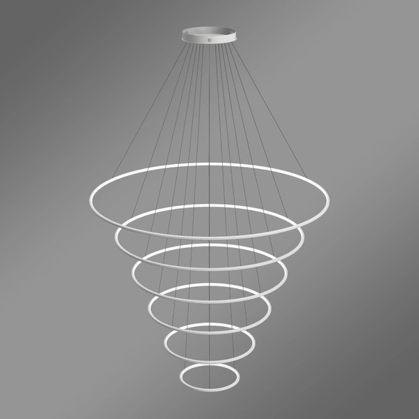 Moderne LED-Pendelleuchte Led Orbit No.6 150 cm Weiß 4000K mit Fernbedienung LEDesign