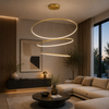 Moderne LED-Pendelleuchte Orbit No.3 Gold 150 cm 4000K LEDesign