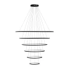 Moderne LED-Pendelleuchte Orbit No.6 150 cm Schwarz 3000K mit Fernbedienung LEDesign
