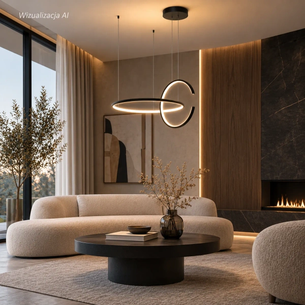 Moderne Led-Pendelleuchte Celestial No.2 schwarz mit Tuya App 3000K LEDesign