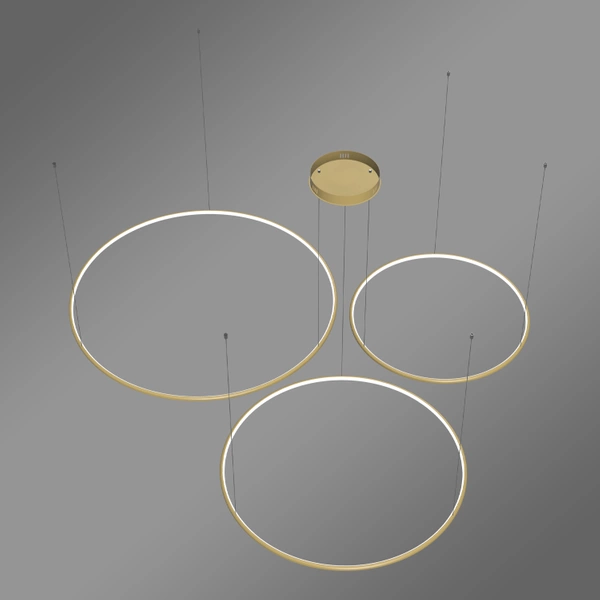 Moderne LED-Pendelleuchte Orbit S No.3 120 cm Gold 4000K mit Fernbedienung LEDesign