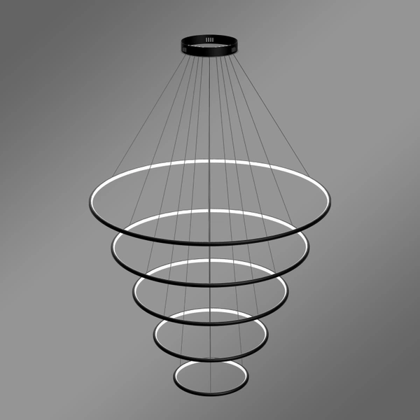Moderne LED-Pendelleuchte Orbit No.5 120 cm Schwarz 3000K mit Tuya LEDesign