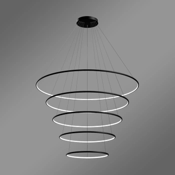 Moderne LED Pendelleuchte Orbit No.5 150 cm schwarz 4000K mit Fernbedienung LEDesign